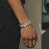 Cuban Link + Tennis Bracelet Bundle - White Gold