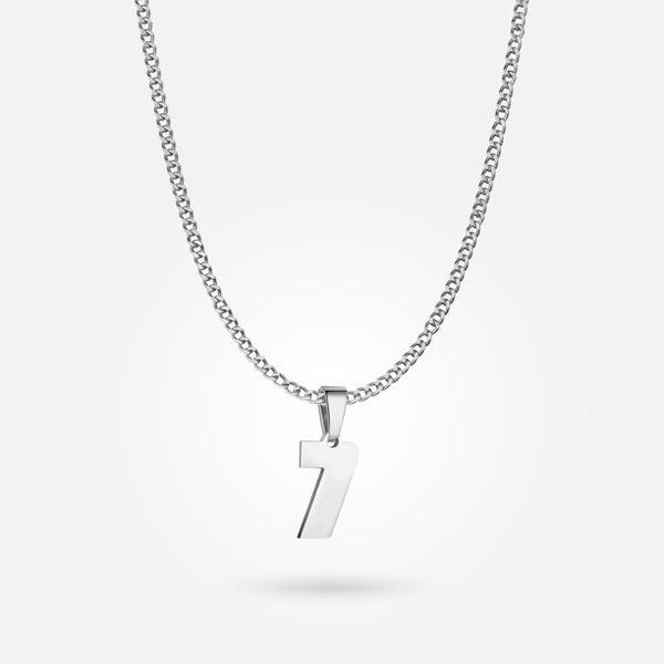 Jersey Number Pendant - White Gold