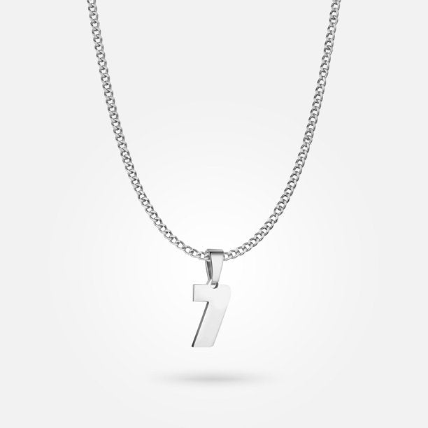 Jersey Number Pendant - White Gold