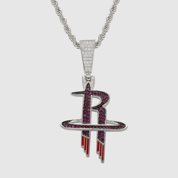 Huston Rockets Iced Pendant - White Gold