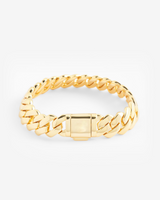 14mm Miami Prong Link Bracelet - Gold