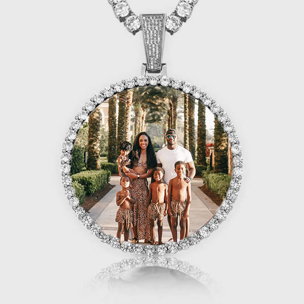 VVS1 Custom Photo Pendant - White Gold