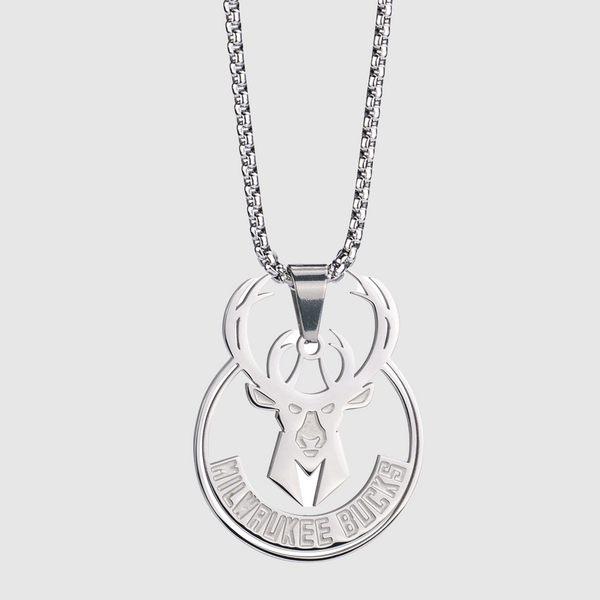 Milwaukee Bucks Pendant - White Gold