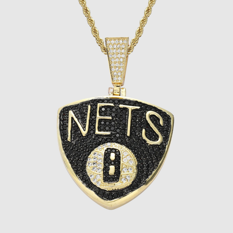 Brooklyn Nets Iced Pendant - Gold