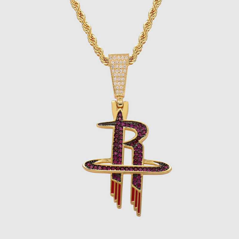 Huston Rockets Iced Pendant - Gold