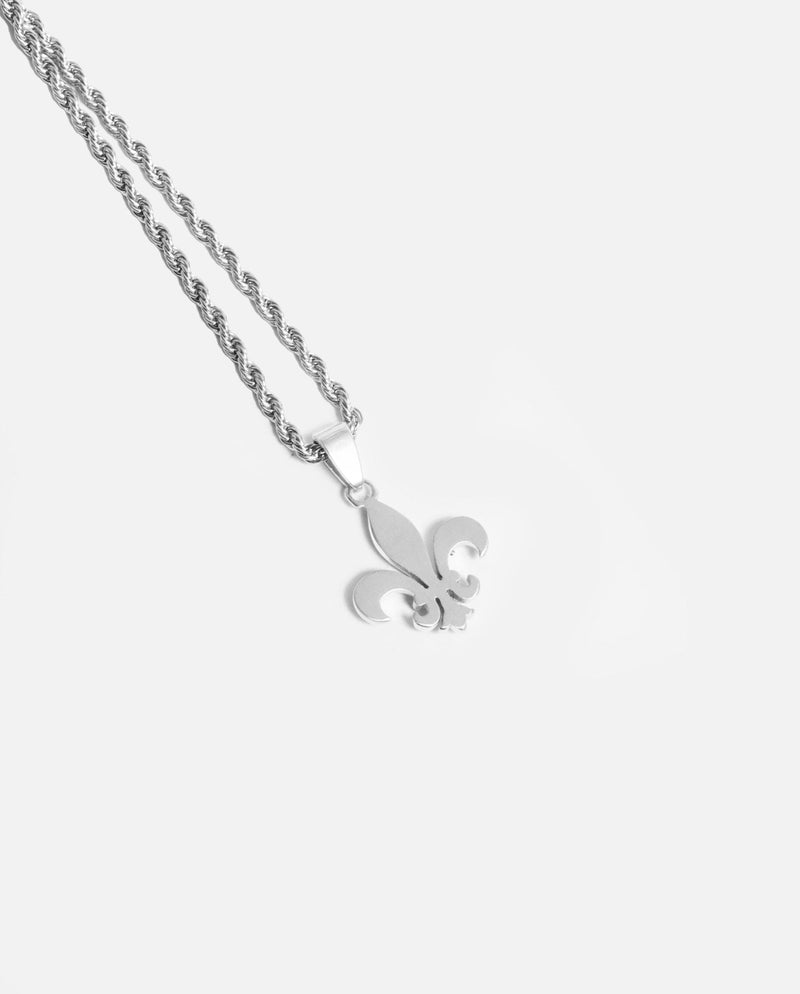 Fleur-de-Lis Pendant - White Gold