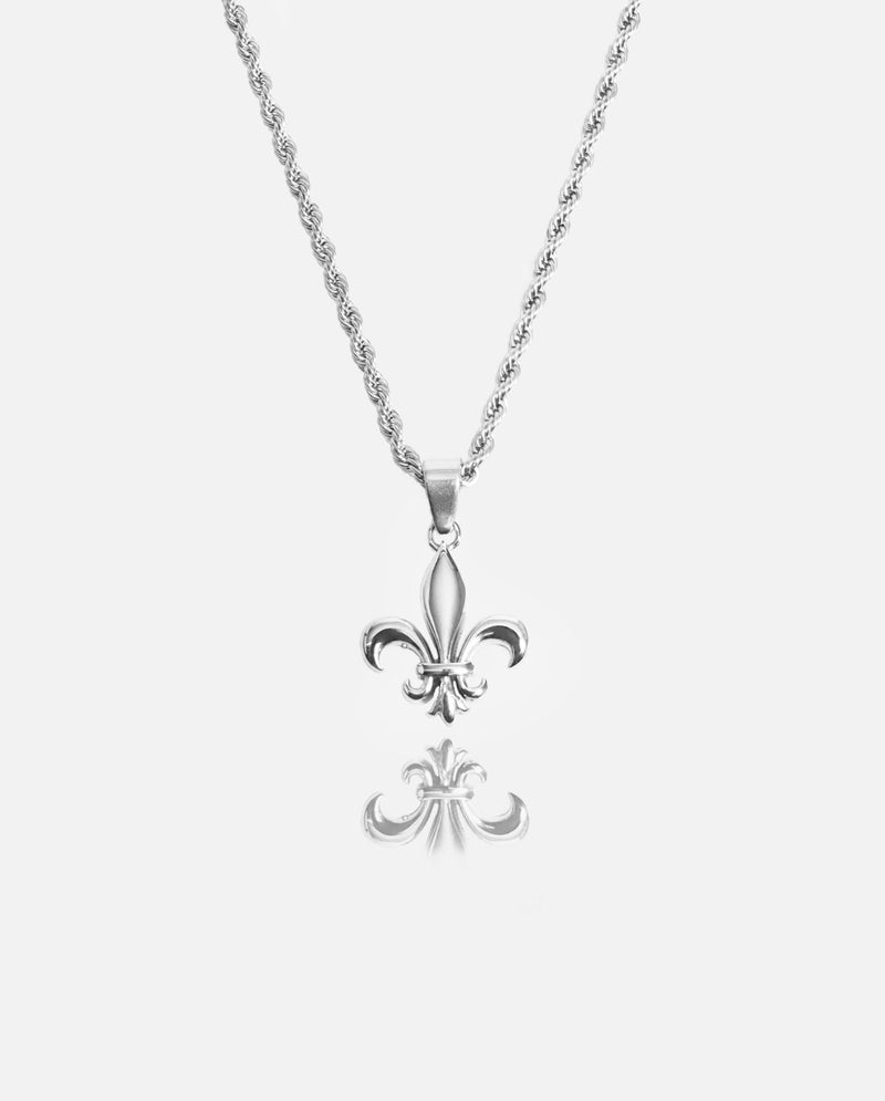 Fleur-de-Lis Pendant - White Gold