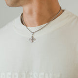 Fleur-de-Lis Pendant - White Gold