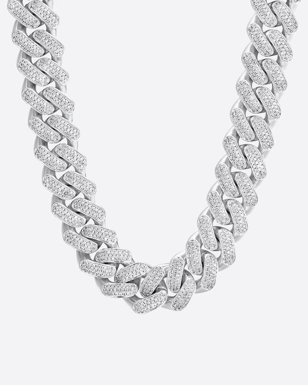 20MM ICED CUBAN CHAIN - WHITE GOLD