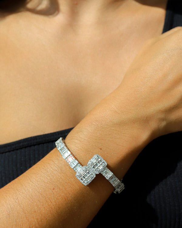 STUD ICE BRACELET- WHITE GOLD