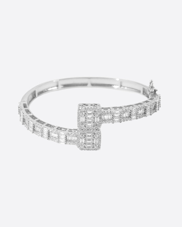 STUD ICE BRACELET- WHITE GOLD