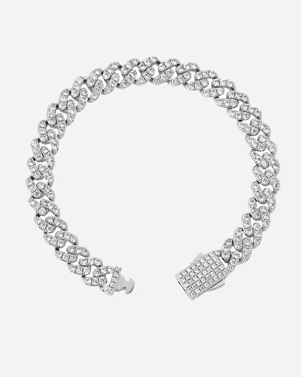 8MM ICED CUBAN Bracelet - White Gold