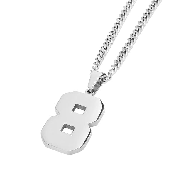 Jersey Number Pendant - White Gold