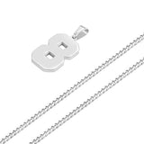 Jersey Number Pendant - White Gold