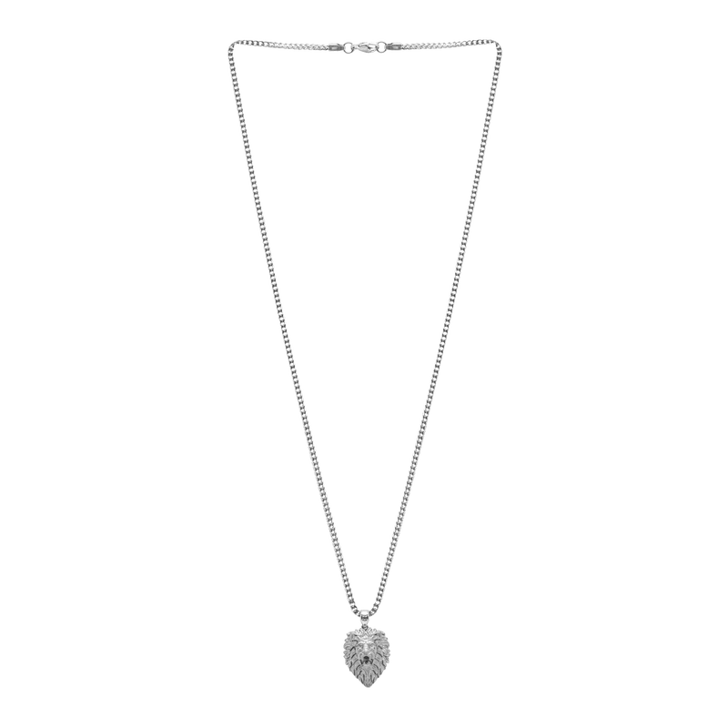 Lion Necklace - White Gold