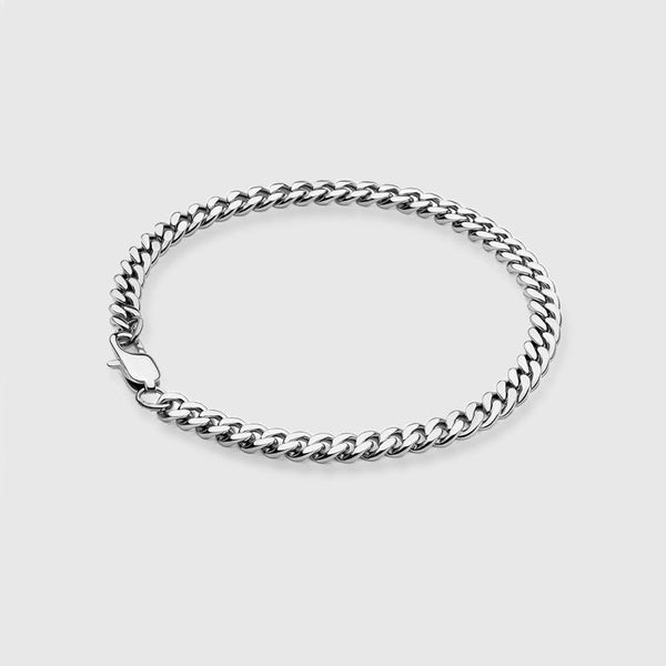 5MM CUBAN BRACELET - White Gold