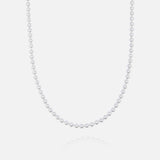 6mm Pearl Necklace - White Gold