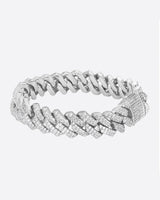 CUBAN MIAMI PRONG 13MM Bracelet - White Gold