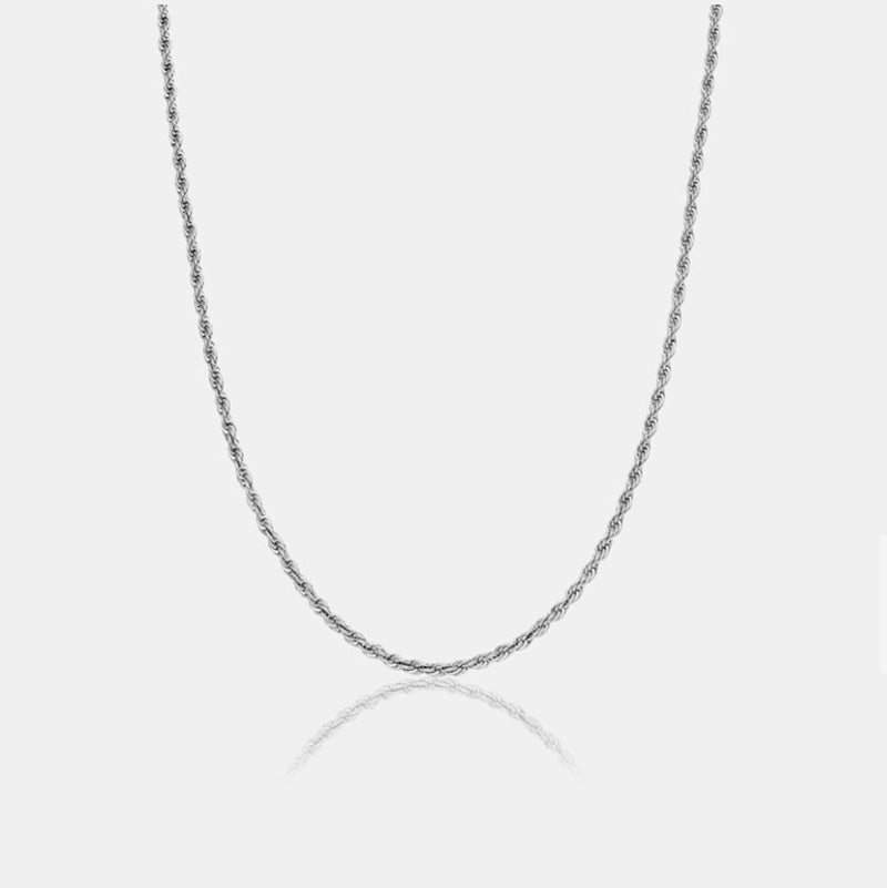 ROPE CHAIN 3MM - Solid White Gold