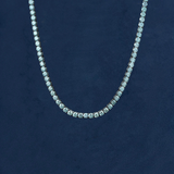 Blue Moissanite Tennis Chain - Gold Vermeil