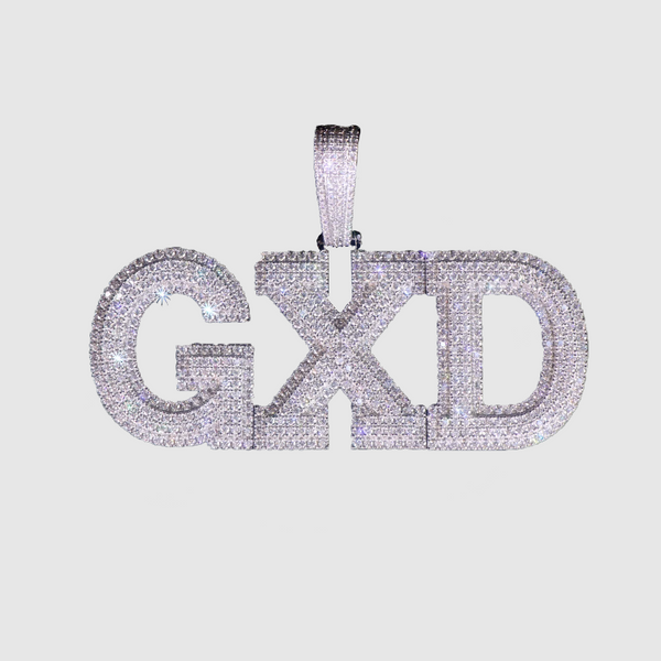 Custom  VVS Letter Pendant - White Gold