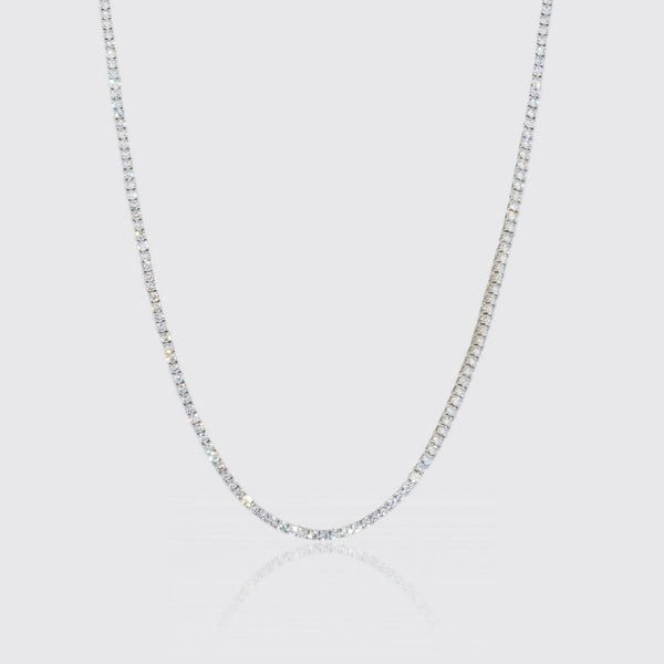 3mm Tennis Chain - White Gold