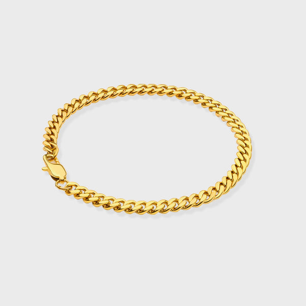 5MM CUBAN BRACELET   - Gold